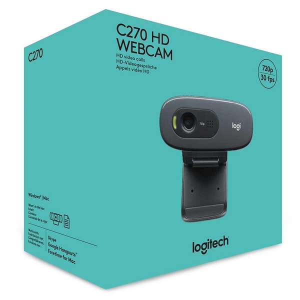 Webcam LOGITECH C270 HD - Chất lượng hình ảnh 720P - Có Hàng