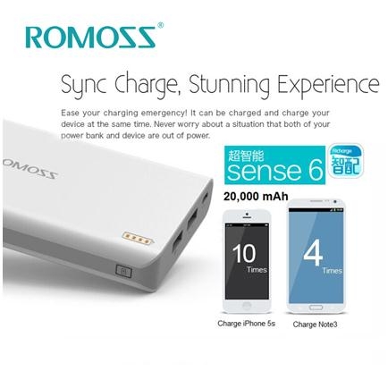 Pin sạc dự phòng Romoss Sense 6 - 20.000mAh