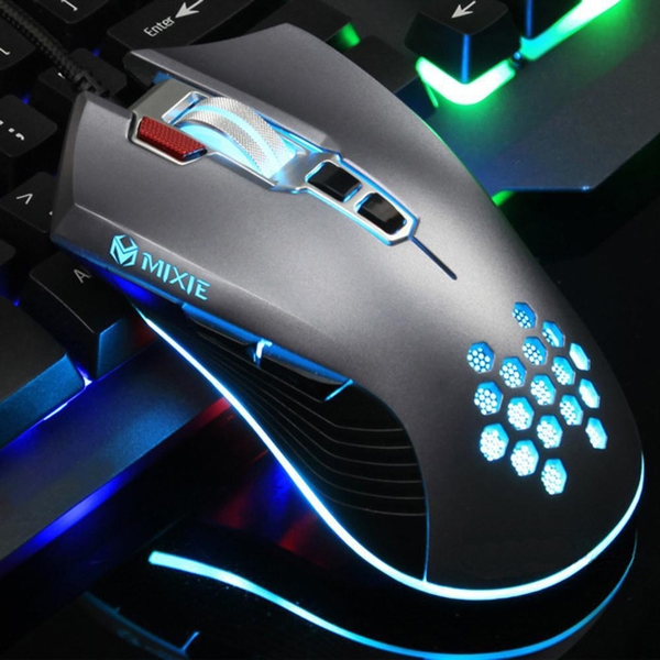 Chuột Gaming cao cấp MIXIE M10 kết nối USB - Chuột chơi game RGB có dây 8 nút 4800 DP