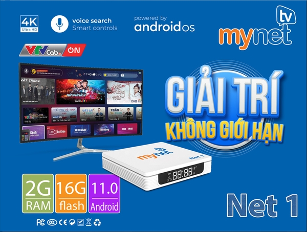 Android Box MYTV NET1 2G Rom 16G, Android 11, Phiên bản 2022