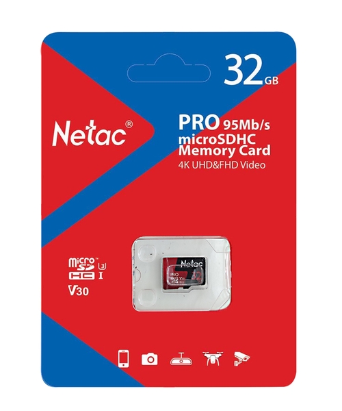 Thẻ nhớ Netac 32GB U3 pro Micro TF Tốc độ 95MB/S CHÍNH HÃNG