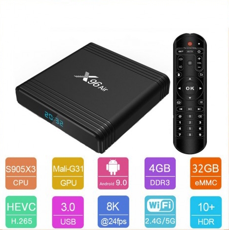 Android TV Box X96Air - Amlogic S905X3 - Ram 4GB - Rom 32GB - Android 9