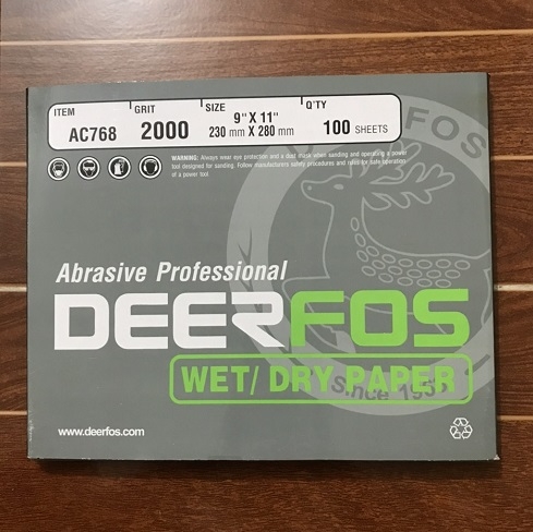 Giấy nhám Deerfos AC768, độ nhám P2000, kích thước 9''x11'', vừa về nhiều hàng