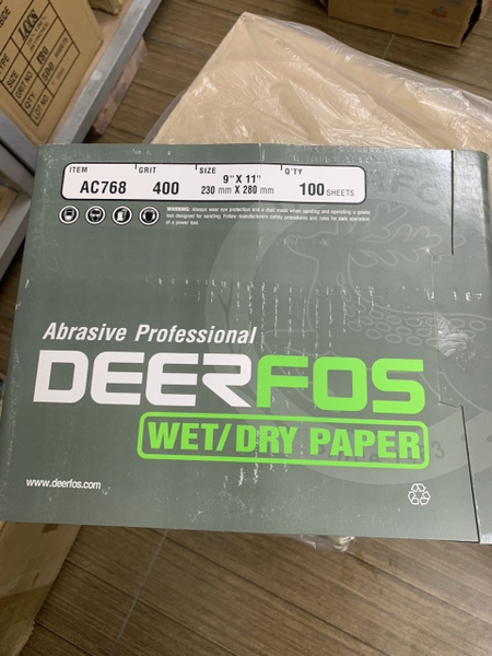 Cung cấp giấy nhám Deerfos P400 mã AC768, kích thước 230mmx280mm