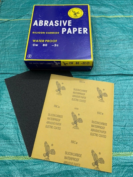 Giấy giáp tờ Đại Bàng, độ nhám thô P80, kích thước 9'x11'', màu vàng