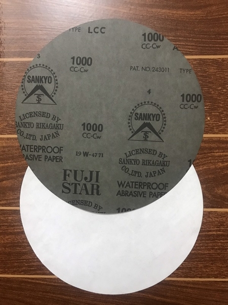 Nhám tròn keo dính phi 200mm, độ nhám P1000, hiệu Fujistar Sankyo, cho máy 8''