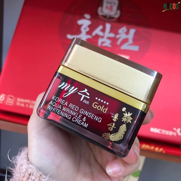 Kem Dưỡng Trắng Da Ngày Và Đêm Hồng Sâm Đỏ My Gold Korea Red Ginseng Aqua Wrinkle & Whitening Cream