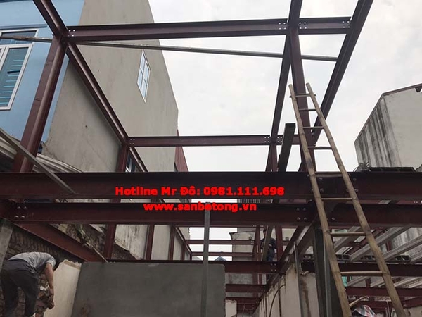 Khung thép được lắp đặt