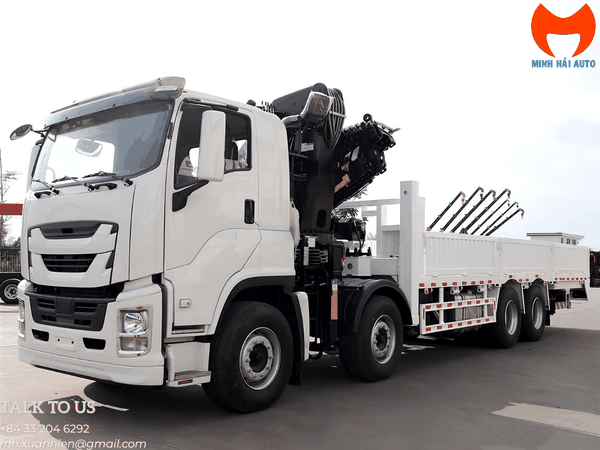 Isuzu Giga 4 chân gắn cẩu Palfinger 20 tấn Xe tải Isuzu Giga 4 chân gắn cẩu Palfinger 20 tấn