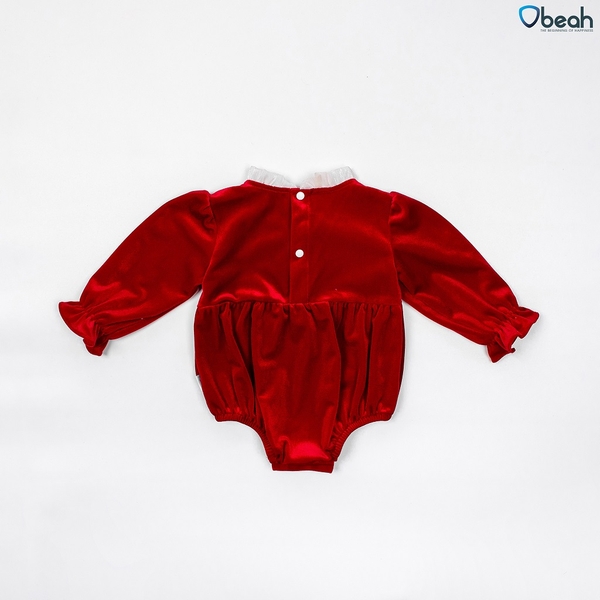 Bodysuit nhung đỏ kèm bao chân