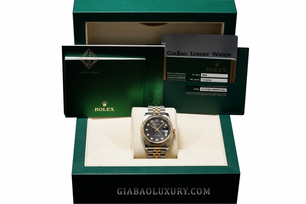 Đồng Hồ Rolex Datejust 36 116233 Mặt Số Vi Tính Đen