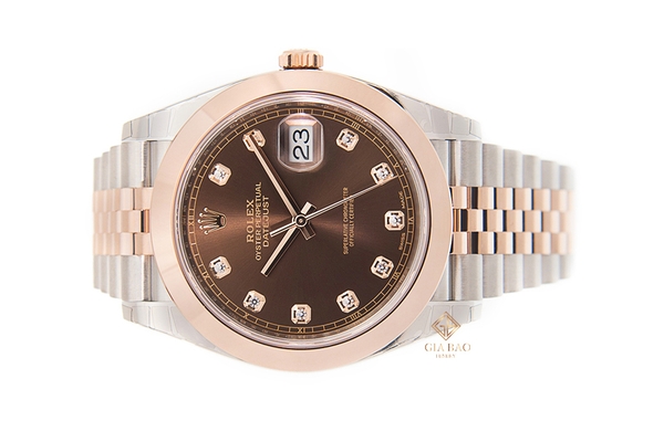 Đồng Hồ Rolex Datejust 41 126301 Mặt Số Chocolate Nạm Kim Cương