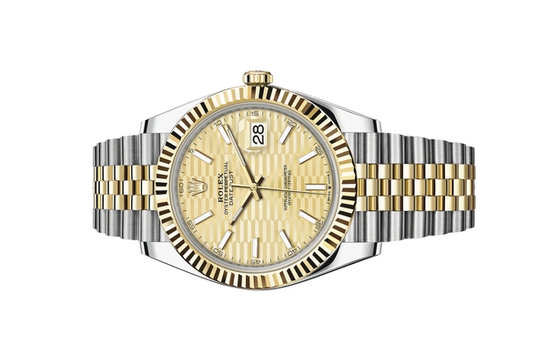 Đồng Hồ Rolex Datejust 41 126333 Mặt Số Vàng Champagne Vân Gấp Nếp Cọc Số Dạ Quang