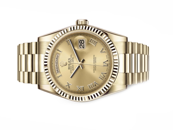 Đồng Hồ Rolex Day Date 36 118238 Mặt Số Champagne Cọc Số La Mã