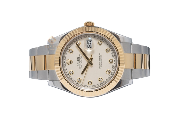 Đồng Hồ Rolex Datejust II 116333 Mặt Số Ivory Cọc Số Kim Cương Dây Đeo Oyster