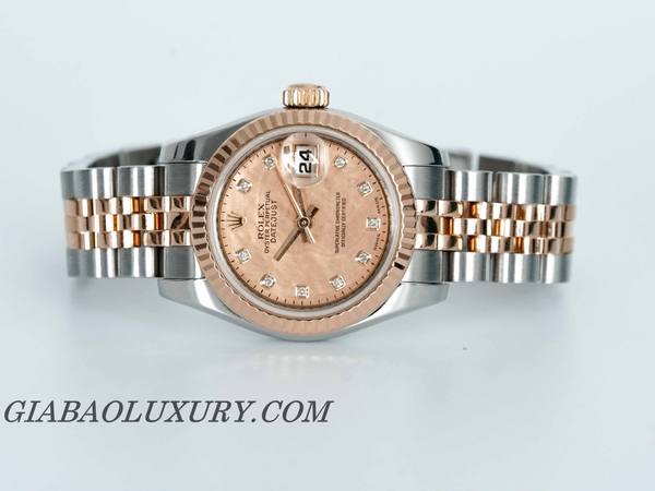 Đồng Hồ Rolex Lady Datejust 179171 Mặt Số Hồng Nạm Kim Cương