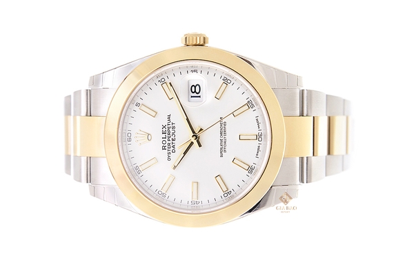 Đồng Hồ Rolex Datejust 41 126303 Mặt Số Trắng Cọc Số Dạ Quang Dây Đeo Oyster