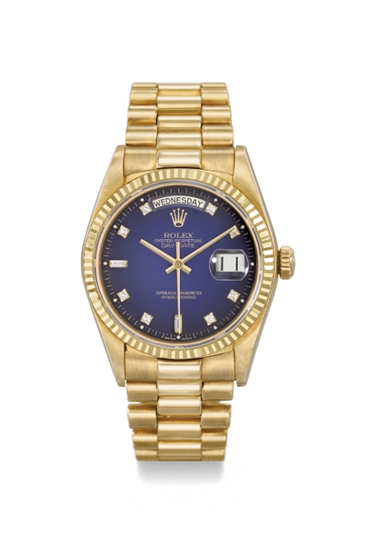 Đồng Hồ Rolex Day-Date 18038 Blue Dial