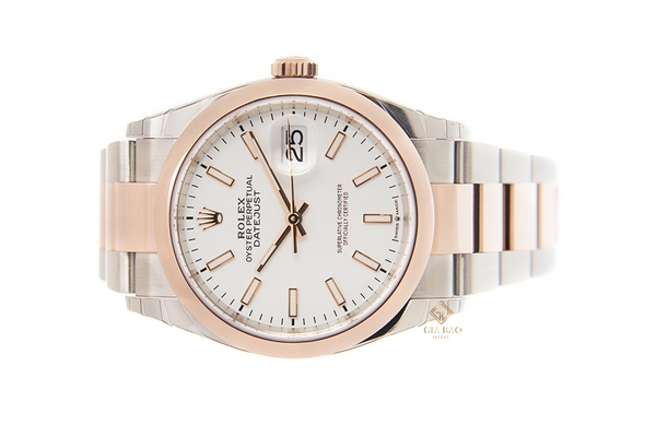 Đồng Hồ Rolex Datejust 36 126201-0018 Mặt Số Trắng Cọc Số Dạ Quang Dây Đeo Oyster