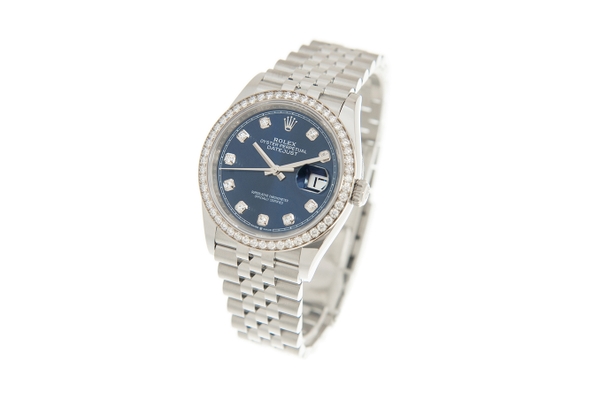 Đồng Hồ Rolex Datejust 36 126284RBR Mặt Số Xanh Nạm Kim Cương