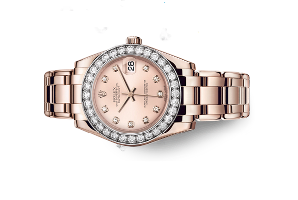 Đồng Hồ Rolex Pearlmaster 34 81285 Mặt Số Sundust Nạm Kim Cương