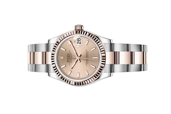 Đồng Hồ Rolex Datejust 31 278271 Mặt Số Hồng Cọc Số Dạ Quang Dây Đeo Oyster