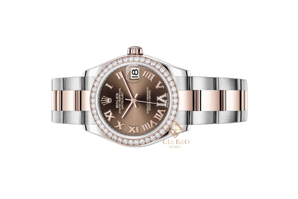 Đồng Hồ Rolex Datejust 31 278381RBR Mặt Số Chocolate Cọc Số La Mã Đính Kim Cương Dây Đeo Oyster