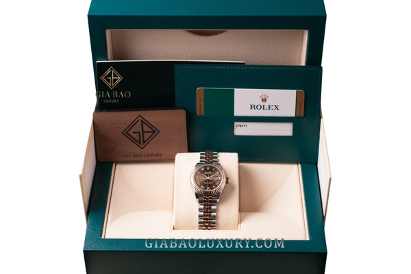 Đồng Hồ Rolex Lady-Datejust 279171 Mặt Số Chocolate Cọc Số La Mã