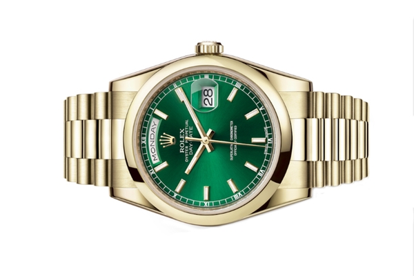 Đồng Hồ Rolex Day Date 36 118208 Mặt Số Xanh Lá