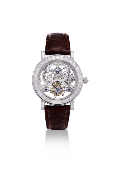 Đồng hồ Breguet Skeleton Tourbillon Baguette Diamonds 18K White Gold 3356