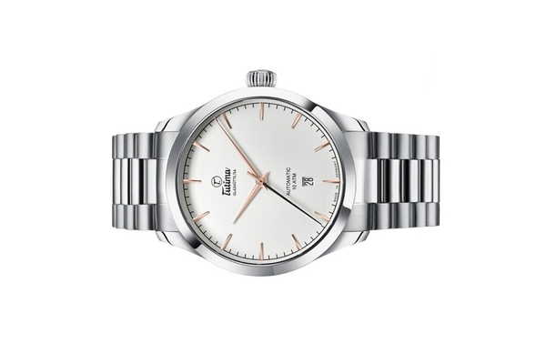 Đồng hồ đeo tay thương hiệu Tutima, dòng sản phẩm Flieger Aero Club, Ref no: 6105-56, mặt số bạc trắng, size 41mm, máy tự động, vỏ và dây đồng hồ bằng thép không gỉ, hàng mới 100%