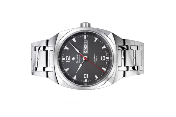 Đồng hồ đeo tay thương hiệu Tutima, dòng sản phẩm Saxon One M, Ref no: 6121-05, mặt số màu xám, size 40mm, máy tự động, vỏ và dây đồng hồ bằng thép không gỉ, hàng mới 100%