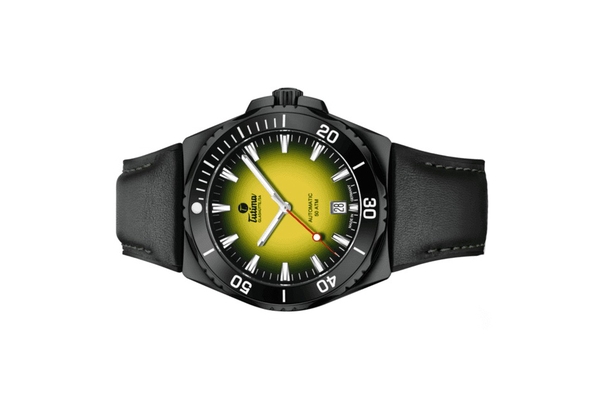 Đồng hồ đeo tay thương hiệu Tutima, dòng sản phẩm M2 Seven Seas S, Ref no: 6156-11, mặt số vàng Dégradé, size 40mm, máy tự động, vỏ đồng hồ thép không gỉ, dây cao su phủ da, hàng mới 100%