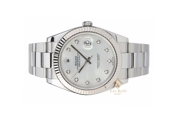 Đồng Hồ Rolex Datejust 41 126334 Mặt Số Vỏ Trai Trắng Dây Đeo Oyster