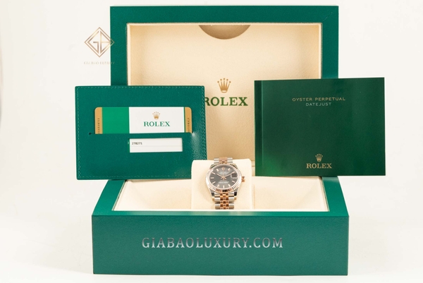 Đồng Hồ Rolex Datejust 31 278271 Mặt Số Xám Cọc Số Dạ Quang