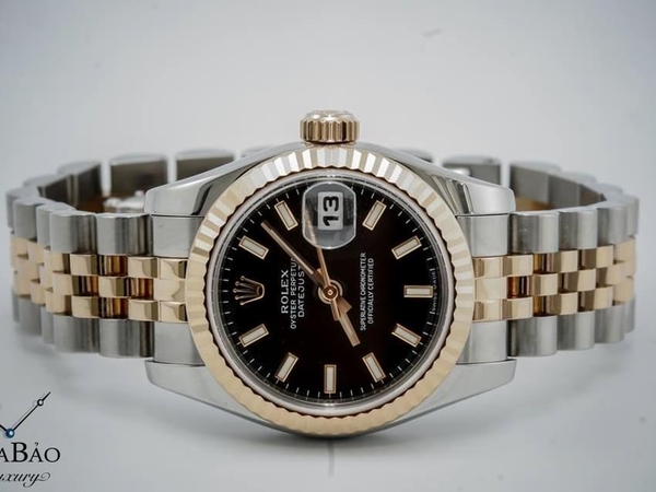 Đồng Hồ Rolex Lady Datejust 179171 Mặt Số Đen