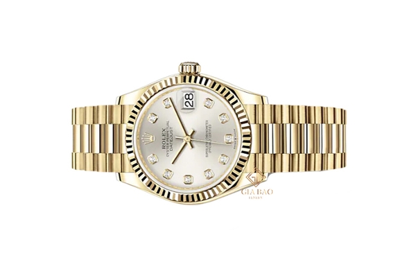 Đồng Hồ Rolex Datejust 278278 Mặt Số Bạc Cọc Số Kim Cương