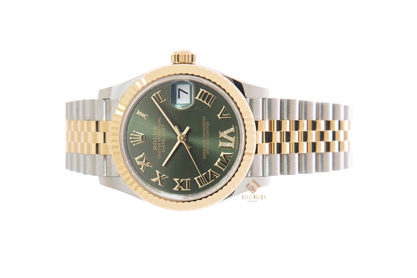 Đồng Hồ Rolex Datejust 31 278273 Mặt Số Xanh Oliu Cọc Số La Mã Nạm Kim Cương