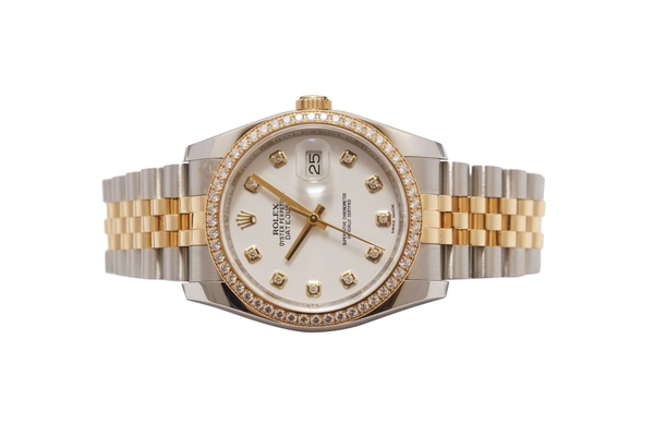 Đồng Hồ Rolex Datejust 36 116243 Mặt Số Trắng Cọc Số Kim Cương