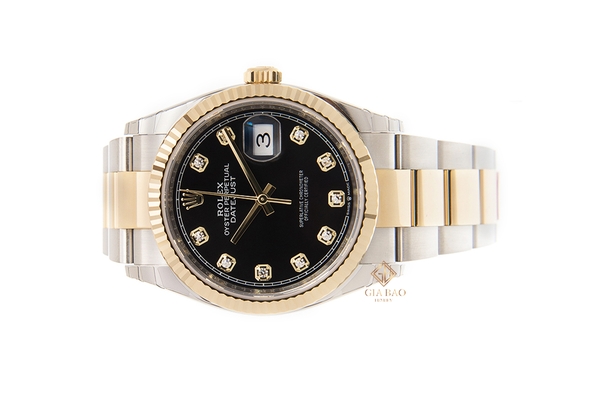 Đồng Hồ Rolex Datejust 36 126233 Mặt Số Đen Nạm Kim Cương Dây Đeo Oyster