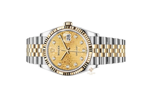 Đồng Hồ Rolex Datejust 36 126233 Mặt Số Vi Tính Vàng Champagne