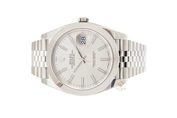 Đồng Hồ Rolex Datejust 41 126300 Mặt Số Bạc