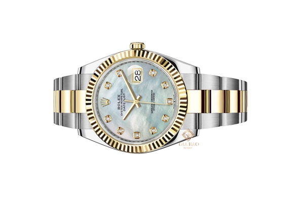 Đồng Hồ Rolex Datejust 41 126333 Mặt Số Vỏ Trai Trắng Dây Đeo Oyster