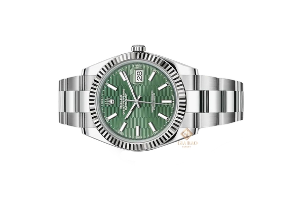 Đồng Hồ Rolex Datejust 41 126334 Mặt Số Xanh Lá Cây Vân Gấp Nếp Dây Đeo Oyster