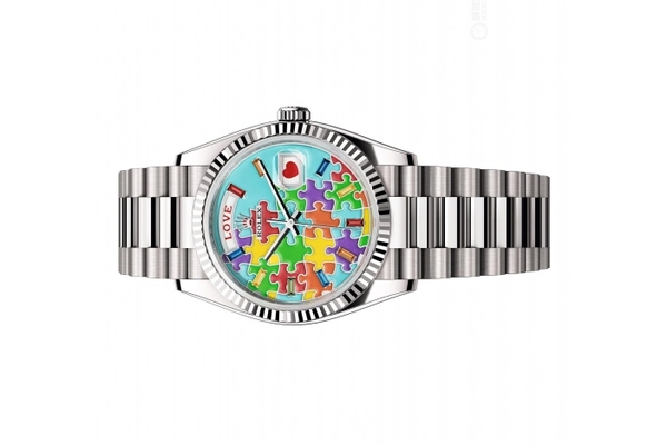 Đồng Hồ Rolex Day-Date 36 128239 Mặt Số Emoji Puzzle