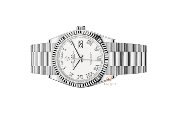 Đồng Hồ Rolex Day-Date 36 128239 Mặt Số Trắng Cọc Số La Mã