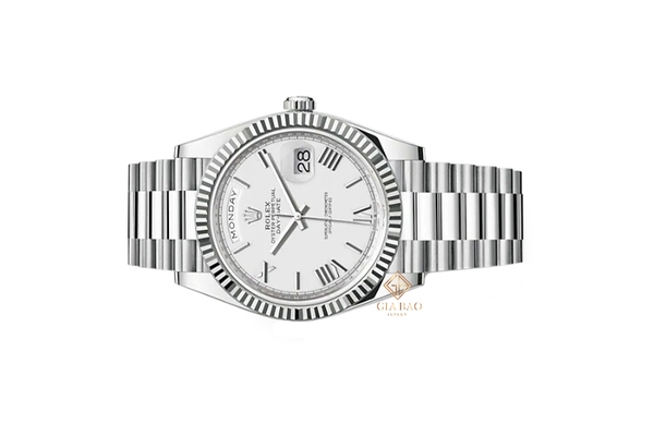 Đồng Hồ Rolex Day-Date 40 228236 Mặt Số Trắng Cọc Số La Mã