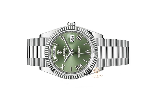 Đồng Hồ Rolex Day-Date 40 228236 Mặt Số Xanh Lá Cây Mặt Số Cọc La Mã