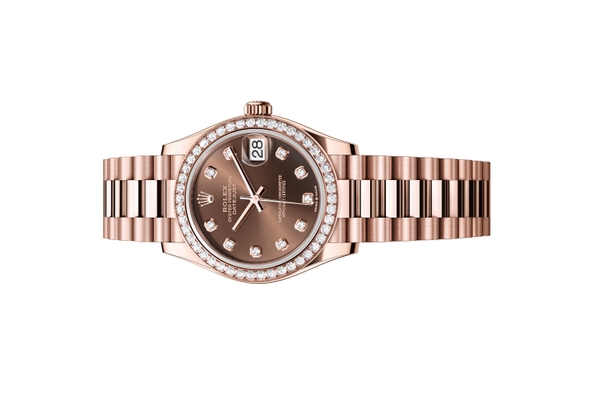 Đồng Hồ Rolex Lady-Datejust 278285RBR Mặt Số Chocolate Cọc Số Kim Cương