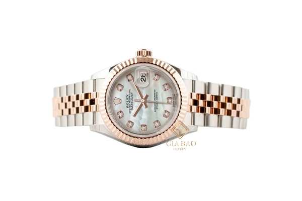 Đồng Hồ Rolex Lady Datejust 279171 Mặt Số Vỏ Trai Trắng